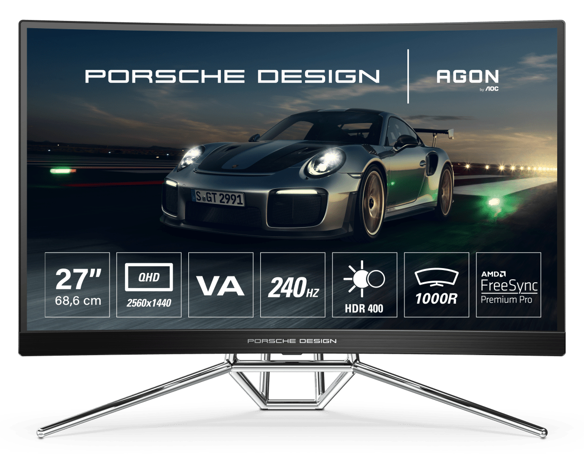 Monitor AOC Porsche PD27 LED display 68,6 cm (27") 2560 x 1440 Pixel 2K Ultra HD Nero [PD27]