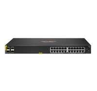Switch di rete Hewlett Packard Enterprise Aruba 6100 24G Class4 PoE 4SFP+ 370W Gestito L3 Gigabit Ethernet (10/100/1000) Supporto Power over (PoE) 1U Nero [JL677A#ABB]